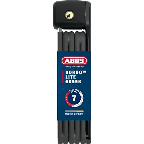 ABUS Faltschloss Bordo Lite 6055K SH - Extra-leichtes 85 cm Fahrradschloss, Sicherheitslevel 7, flexibel und platzsparend transportierbar