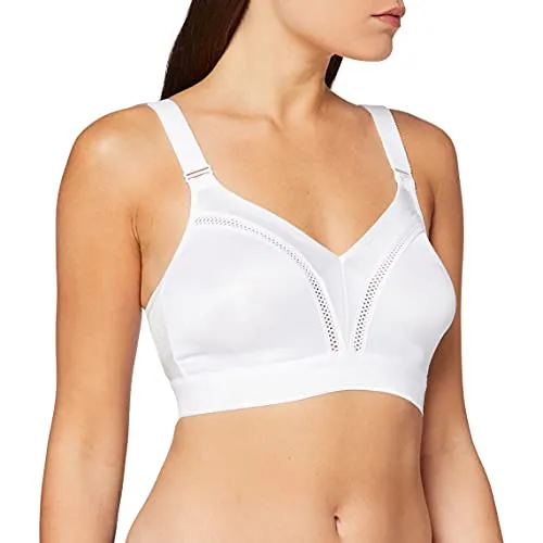 Triumph Damen Triaction Workout N Sports Bra, WEISS, 95D - Funktionsunterwäsche mit nahtlosen Cups und verstellbaren Klettverschlüssen für optimalen Komfort beim Sport. Ideal für aktive Frauen, die Unterstützung und Bewegungsfreiheit suchen.
