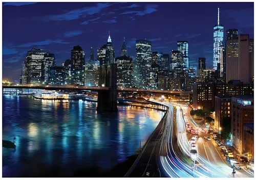 WallArena Vlies Fototapete New York NY 400x280 cm - Stilvolle Vlies Fototapete für Wohnzimmer und Schlafzimmer: Einfach anzubringen, mit hochwertigem Material für lebendige Farben und eine nahtlose Optik. Perfekt für eine schnelle Raumgestaltung!