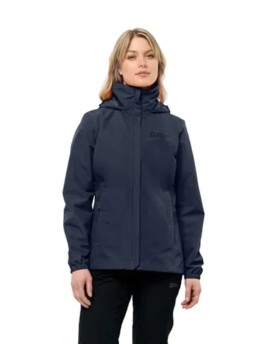 Jack Wolfskin Damen Stormy Point Jacket, Night Blue, L EU - Funktionsjacke für Outdoor-Aktivitäten, wasserdicht und atmungsaktiv für optimalen Wetterschutz.
