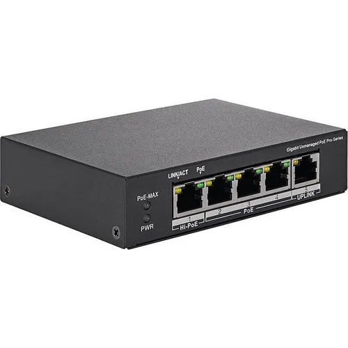 Abus ITAC10101 4-Port PoE Gigabit Switch - Der Abus ITAC10101 4-Port PoE Gigabit Switch bietet eine zuverlässige Netzwerkverbindung mit Power over Ethernet. Ideal für den professionellen Einsatz in modernen Netzwerken.