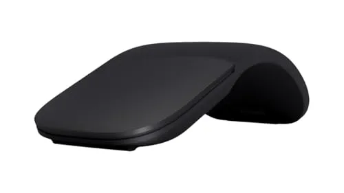 Microsoft Surface ARC Maus, Schwarz - Die elegante Surface Arc Mouse überzeugt durch ihr schlankes Design und die einfache Bluetooth-Verbindung. Ideal für unterwegs, passt sie perfekt in jede Tasche und bietet höchsten Komfort bei der Nutzung.