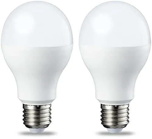 Amazon Basics E27 LED Lampe 14W, dimmbar - 2er-Pack - Energieeffiziente LED Lampe mit 15.000 Stunden Lebensdauer und sofortiger Helligkeit von 1521 Lumen. Schafft eine warme Atmosphäre und hilft, Stromkosten zu sparen.