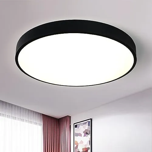 style home LED Deckenleuchte 36W, runde Metalllampe, warmweiß - Moderne Deckenleuchte mit 36W für helles, energiesparendes Licht. Ideal für Wohnzimmer, Schlafzimmer und Küche. Zeitloses Design in Schwarz oder Weiß, langlebig und einfach zu montieren.