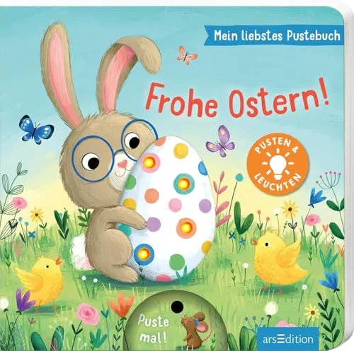 Mein liebstes Pustebuch – Frohe Ostern! | Interaktives Pappbilderbuch mit Licht für Kleinkinder - Entdecken Sie ‚Mein liebstes Pustebuch – Frohe Ostern!‘: Ein interaktives Pappbilderbuch, das mit Pustefunktion und Licht kleine Entdecker begeistert. Ideal für Kinder ab 18 Monaten und perfekt zur Förderung der Fantasie! Der Spaß zum Mitmachen!