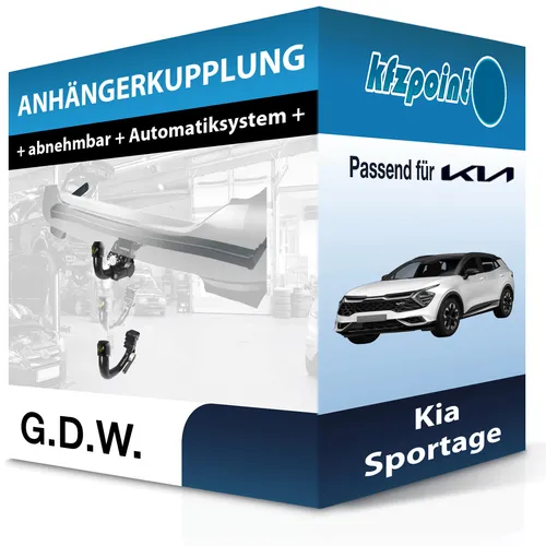 G.D.W. Abnehmbare Anhängerkupplung für Hyundai Tucson (08.2018-05.2023) - Hochwertige abnehmbare Anhängerkupplung von G.D.W. mit 2300 kg Anhängelast, keine Eintragung in Fahrzeugpapiere notwendig – ideal für flexible Transporte.