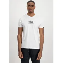ALPHA INDUSTRIES Herren Basic T Ml T-Shirt, Weiß, S - Stylisches Herren T-Shirt mit Regular Fit, abgesetztem Kragen und kleinem Logo am Ärmel. Ideal für lässige Outfits und den täglichen Gebrauch.