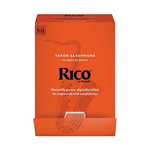 D'Addario Woodwinds - Rico Tenorsaxophonblätter - Tenor Saxophon Blätter - Stärke 3.0, 50-Packung
