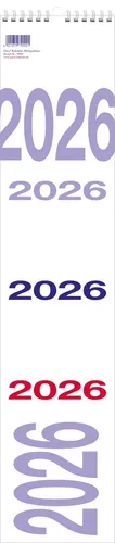 GÜSS Kalender Jahresplaner 2026 - Streifenkalender mit 1 Monat auf 1 Seite, ideal für platzsparende Organisation. Feiertage in rot hervorgehoben, perfekte Übersicht für das Jahr.