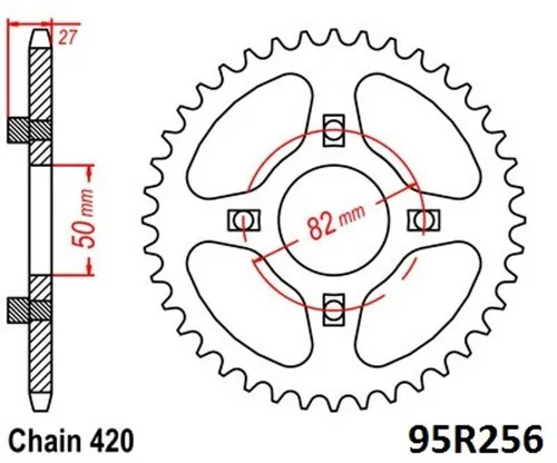 Kettenrad 35Z Teilung 420 für HONDA CB XL 50 / CY 50 80 Rear sprocket