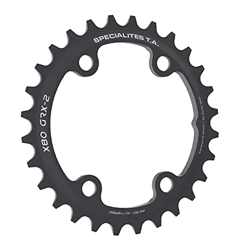 Spécialités TA X80 GRX-2 Kettenblatt 28t für Gravel - Hochwertiges 28t Kettenblatt für Shimano GRX Kurbelgarnituren, gefertigt aus robustem Aluminium. Ideal für 10-, 11- oder 12-Gang-Systeme. Perfekte Leistung für anspruchsvolle Gravel-Fahrten.