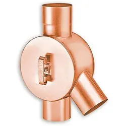 Wasserverteiler Grömo aus Kupfer – Ø 76mm - Hochwertiger Wasserverteiler aus Kupfer für langlebige Anwendungen. Ideal zur effizienten Verteilung von Regenwasser. Erhältlich in verschiedenen Größen für individuelle Lösungen in der Dachrinnenpflege.