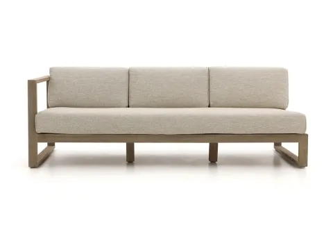 AppleBee Antigua Loungesofa 3-Sitzer mit Teakholzrahmen - Elegantes Loungesofa mit Armlehne rechts, gefertigt aus hochwertigem Teakholz und taupe-farbenem Flechtband. Ideal für entspannte Stunden im Freien.