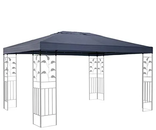QUICK STAR Ersatzdach für Pavillon 3x4m - Grau - Hochwertiges Ersatzdach für Pavillons in der Größe 3x4 Meter. Robust aus 100% Polyester, ideal für wetterfeste Anwendungen. Mit extra langem Klettband für sicheren Halt.