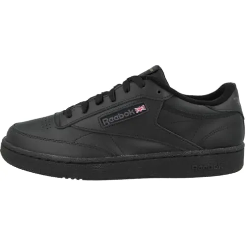 Reebok Classic Club C 85 Leather - Herren Sneakers Schwarz 45 - Sneaker für Herren aus weichem Leder für optimalen Tragekomfort, mit dämpfender EVA-Zwischensohle und strapazierfähiger Gummiaußensohle für jeden Schritt.