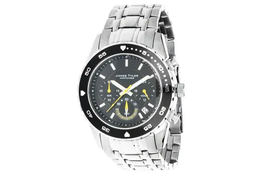 James Tyler Quarzuhr JT 704-2 mit SEIKO/EPSON Uhrwerk - Elegante Armbanduhr mit Datumsanzeige und Stoppuhrfunktion. Robustes Edelstahl-Gehäuse, fluoreszierende Zeiger und zuverlässiger Automatik-Antrieb für den täglichen Einsatz.