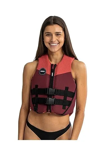 Jobe Neopren Schwimmweste Damen Rosa - 50N ISO-zertifiziert für Sicherheit im Wasser. Bequeme Passform mit Front-Reißverschluss und Entwässerungssystem. Ideal für mehr Bewegungsfreiheit und Komfort beim Schwimmen.