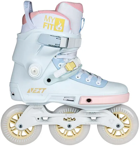 Powerslide Next Pastel 100 Inline-Skates für Damen und Herren - Stylische 3-Rad Inline-Skates mit 100 mm Rädern und ABEC 9 Lagern. Ideal für Freizeit- und Fitnessskating, individuell anpassbar für optimalen Komfort und Kontrolle.