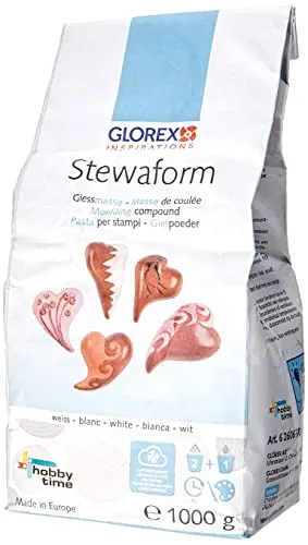 Glorex Stewaform Giessmasse 1 kg - Bastelmaterial für kreative Projekte, ideal für detailreiche Gießformen und Modellierungen.