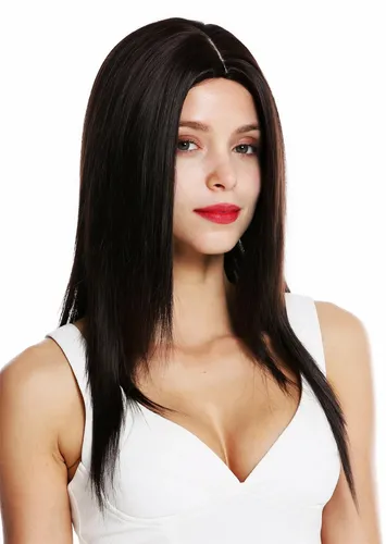 WIG ME UP Perücke Damenperücke lang glatt Mittelscheitel Dunkelbraun VK-34