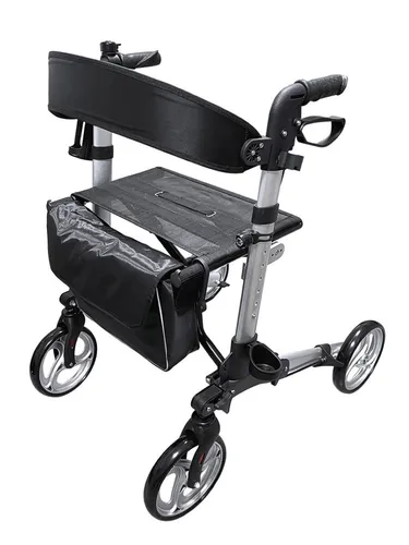 Ridder Rollator Walker Gehhilfe mit Sitzfläche kompakt zusammenklappbar 4 Rad
