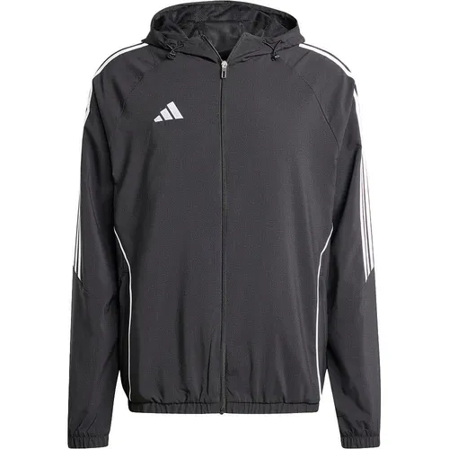 Adidas TIRO 24 WINDBREAKER - Schwarz - Wetterfeste Trainingsjacke mit komfortablem Mesh-Futter, ideal für Fußball an regnerischen Tagen. Hergestellt aus recycelten Materialien für mehr Nachhaltigkeit und ein trockenes Tragegefühl dank AEROREADY Technologie.
