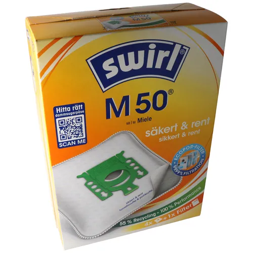 Swirl Staubsaugerbeutel M50 (M51/M53) MicroPor Plus für Miele Staubsauger - Staubsauger-Zubehörsets, hochwertige MicroPor Plus Filtertechnologie für optimale Staubaufnahme und Allergieschutz.