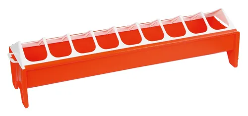 Futtertrog Kunststoff Junghennen orange 50 cm Kerbl Zwerghennen Wachteln