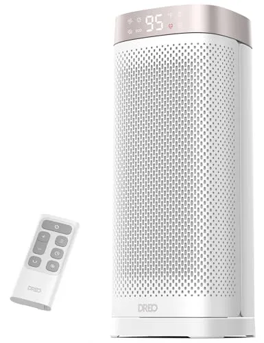 Dreo 16 Inch Electric Heater, Energy Efficient Space Heaters with Thermostat, 70° Oscillating Remote Control 3 Mode Tip-over & Overheat Protection, Silent Ceramic Fan Heater for Home