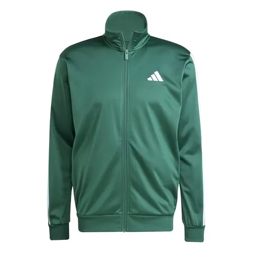 adidas Herren 3 Stripes Tricot Track TOP, Collegiate Green, XL - Trainingsbekleidung aus 100 % recyceltem Polyester, mit durchgehendem Reißverschluss und praktischen Fronttaschen für optimalen Komfort beim Sport.