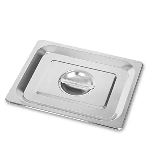 vertes GN Deckel 1/2 Gastro Norm Gastronorm (Edelstahl, Hygienisch, Rostfrei, Kratzfest, Temperaturbeständig von -40° bis +300°C, mit Griff, für Bain Marie und Vielseitigen Einsatz in Gastronomie)
