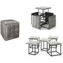Rodnik Sitzhocker Transformer 5-in-1 - Rollhocker mit 5-in-1 Funktion: Verwandelt sich in 5 separate Sitzeinheiten, ideal für Gäste oder Kinderzimmer. Platzsparend und mit praktischen Rollen für einfache Mobilität.