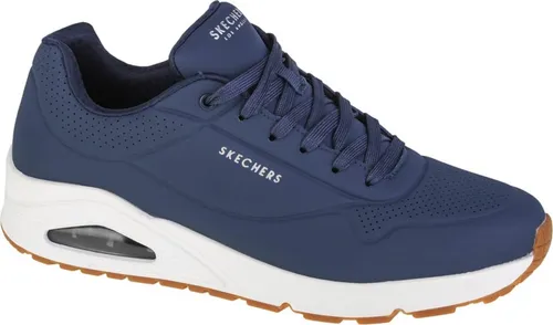 Skechers Herren Uno Stand On Air Sneakers - Navy Durabuck Trim, 43 EU - Herren-Sneaker mit innovativer Air-Cooled Memory Foam Dämpfung für maximalen Komfort und Stil.