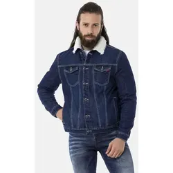Cipo & Baxx Outdoorjacke Jacke mit Kunstpelz-Kragen blau M (50/52)