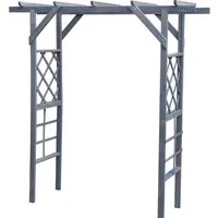 promadino Pergola Ben 200x60x210 cm grau - Pflanzenkästen & Spaliere, elegante Holzoptik aus imprägniertem Kiefernholz, ideal für die Gestaltung von Garten oder Terrasse.