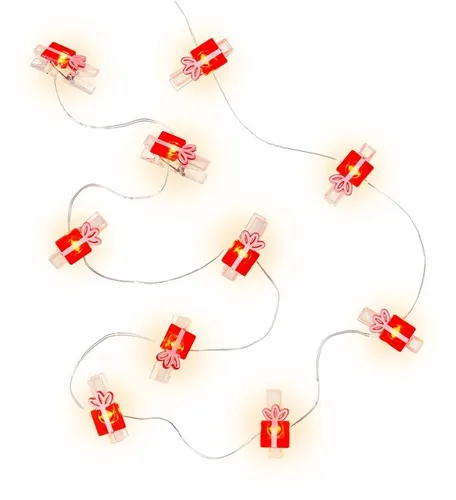 Fotoclips Lichterkette "Geschenk" 10er LED