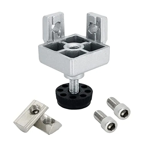 SCHMIDT systemprofile 4x Fußverbinder Nut 8 40x40mm - Möbelfüße - Höhenverstellbarer Nivellierfuß für stabile Konstruktionen, belastbar bis 20 kg, ideal für 40x40 mm Aluprofile.