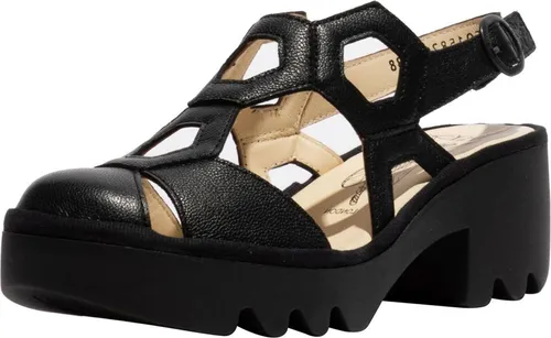 Fly London High-Heel-Sandalette aus Leder in Schwarz - Größe 36 EU - Elegante High-Heel-Sandalette aus hochwertigem Leder. Mit einem komfortablen Blockabsatz von 7 cm ideal für den Alltag oder besondere Anlässe.