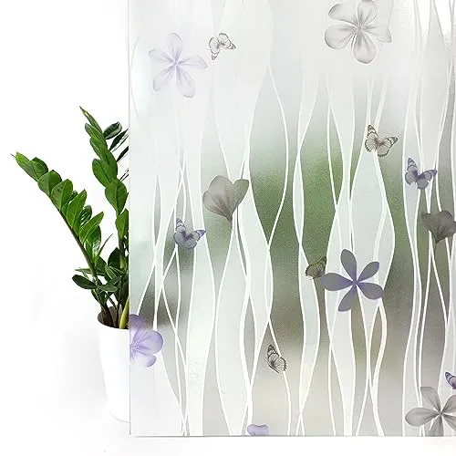 DecoMeister Fensterfolie statisch 67,5x740 cm | Sichtschutzfolie Fenster Milchglasfolie statisch haftend | Folie Fenster für Bad und Büro - Tageslicht genießen, Sichtschutz erhalten | Sara