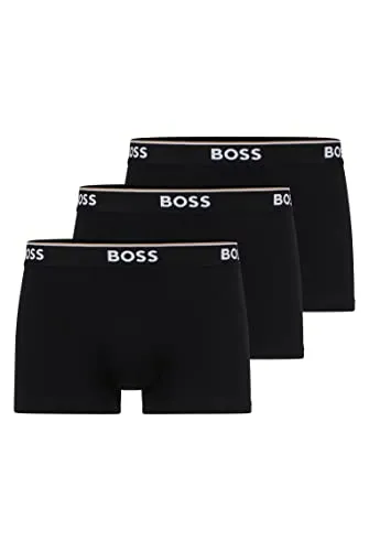 BOSS Herren Trunk 3p Co/EL Boxershorts - Black 001, XXL EU - Retroshorts für Herren im 3er Pack, aus hochwertigem Cotton Stretch für höchsten Tragekomfort und optimale Passform, mit BOSS Logo im komfortablen Bund.