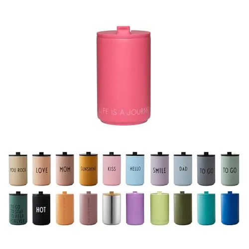Design Letters Thermobecher – Auslaufsicherer Edelstahl Kaffeebecher To Go - Thermobehälter mit dänischem Design, doppelwandig isoliert und perfekt für Heißgetränke zum Mitnehmen. Ideal für unterwegs, BPA-frei und spülmaschinenfest.