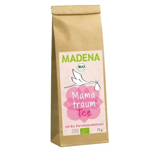 MADENA Bio Mamatraum Tee für Frauen, Schwangerschaft, unterstützender Kräutertee mit u.a. Bio Storchschnabelkraut, Frauenmanteltee und Himbeerblättertee