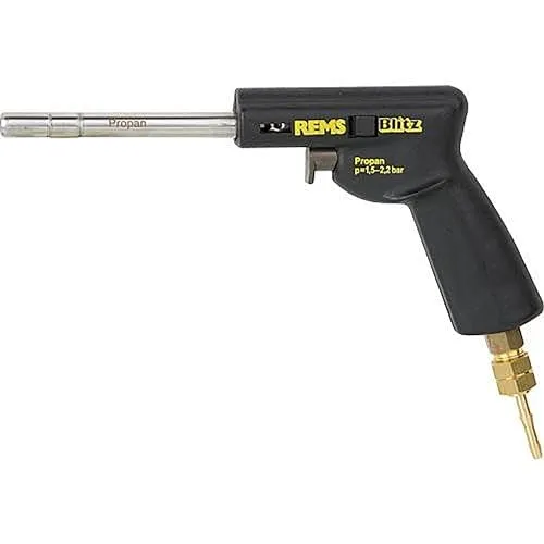 REMS Blitz Turbo-Gaslötbrenner - Lötgeräte für Kupferrohre bis 35 mm Durchmesser, mit piezo-elektrischer Selbstzündung für müheloses Weichlöten.