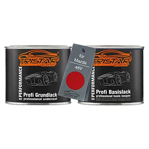 TRISTARcolor Autolack Set Dose spritzfertig für Mazda 46V Soul Red Crystal Metallic Grundlack + Basislack 1,0L