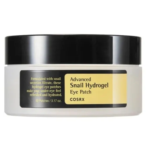 COSRX Advanced Schnecke Hydrogel Augenpads, 60 Stück - Gesichtsmasken für intensive Feuchtigkeit und Pflege, angereichert mit Schneckenextrakt für ein strahlendes und erfrischtes Hautbild.