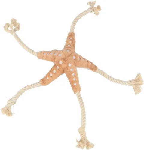 BE NORDIC starfish Jane plush rope 32 cm - Plüschspielzeug für Hunde, robust mit innenliegendem Seil und aus hochwertigem Polyester-Baumwolle gefertigt