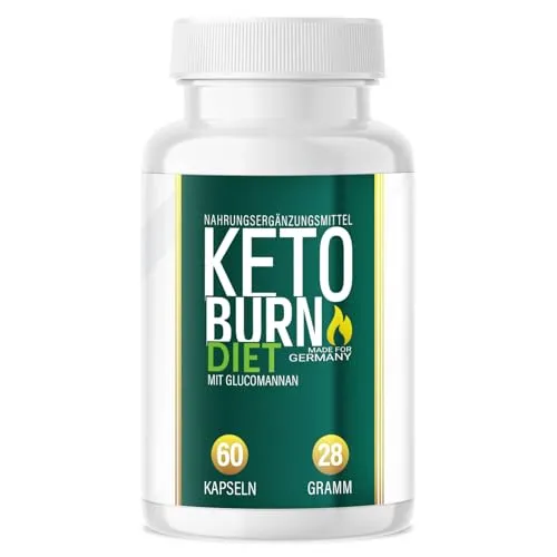 KETO BURN DIET® – Hochdosierte Stoffwechsel Kapseln für Männer und Frauen - Hochdosierte Nahrungsergänzung mit Glucomannan zur Unterstützung Deiner Abnehmziele. 60 Premium Kapseln für eine einfache Integration in Deinen Alltag. Ideal für eine ausgewogene Ernährung.