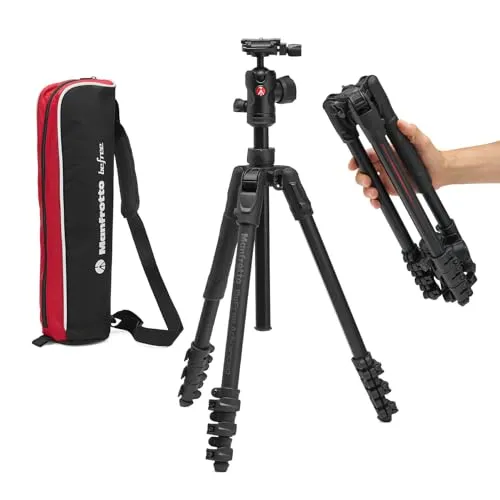 Manfrotto Befree Advanced AS Kamerastativ - Kompaktes Reisestativ für DSLR und spiegellose Kameras, leicht und stabil mit Hebelverschluss, ideal für unterwegs und passt zu Arca-Swiss Zubehör.