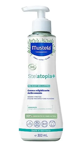 Mustela Stelatopia+ Lipid-Replenishing Cream 300ml - Hautpflege für empfindliche Babyhaut, spendet intensiv Feuchtigkeit und unterstützt die natürliche Hautbarriere.