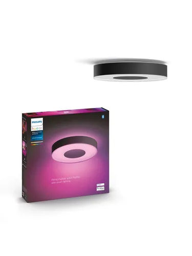 Philips Hue Infuse Medium Ceiling Plafond Light - Schwarz - Lampen mit stilvollem Design, das sanftes Licht nach oben und kräftigen Glanz nach unten wirft. Ideal für stimmungsvolle Beleuchtung in jedem Raum.